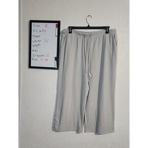 Cuddl Duds Jersey Knit Cropped Lounge Pants w Drawstring XL Gray w Pockets